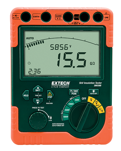 Тестер изоляции цифровой высоковольтный EXTECH 380395 Измерители сопротивления